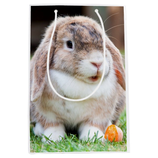 Niedliches Hasen Mittlere Geschenktüte (Vorderseite)