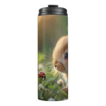 Niedliches Hasen und eine Ladybug auf dem grünen F