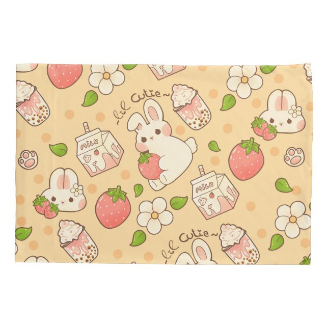 niedliches Hasendesign Kissenbezug (Rückseite)