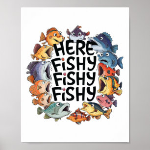 Niedliches hauchfisches Funny Fishing Lover Kinder Poster