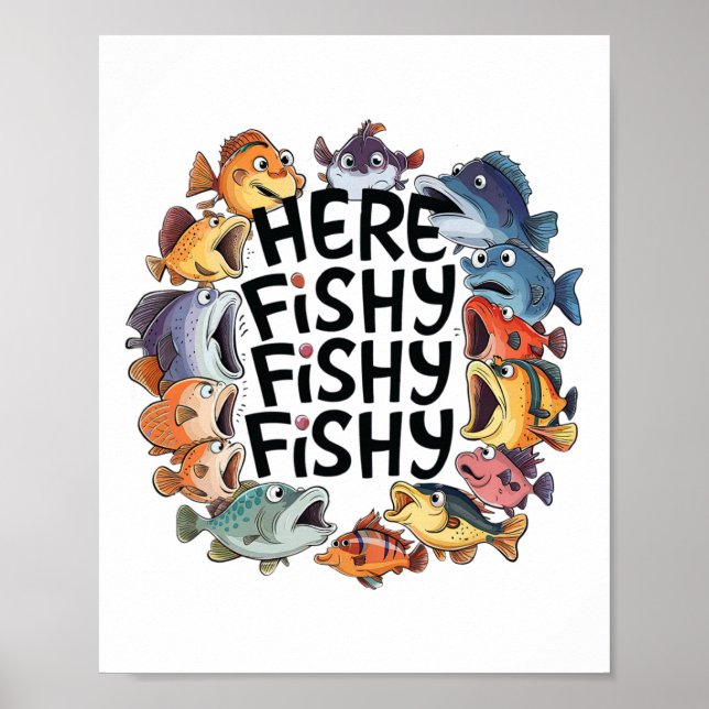 Niedliches hauchfisches Funny Fishing Lover Kinder Poster (Vorne)