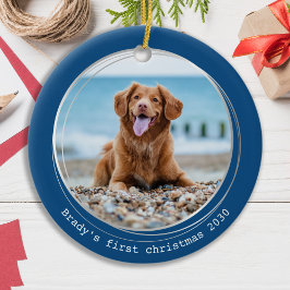 Niedliches Haustier Foto Personalisierter Hund übe Keramik Ornament