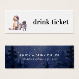 Niedliches Haustier | Hochzeitsgetränk Bar Ticket