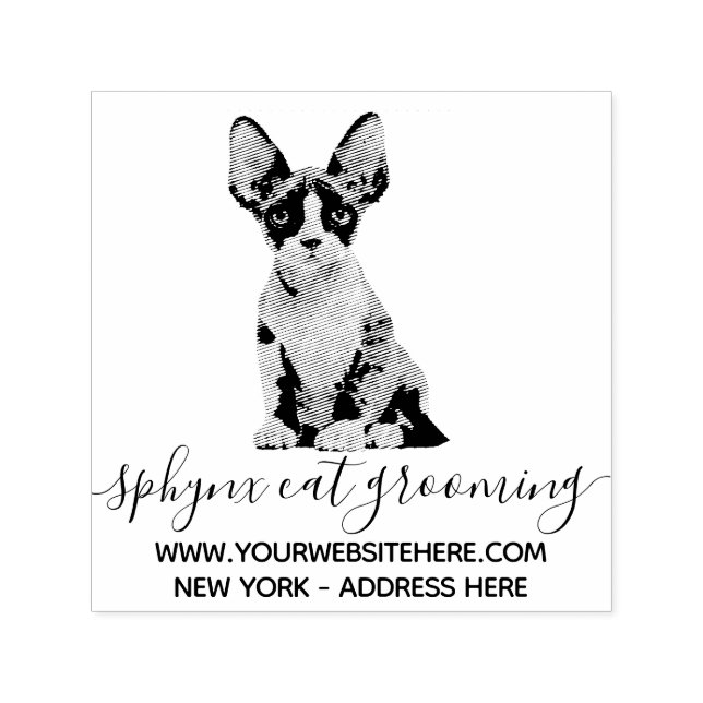 Niedliches Haustier Sphynx Cat Groomer Permastempel (Design)