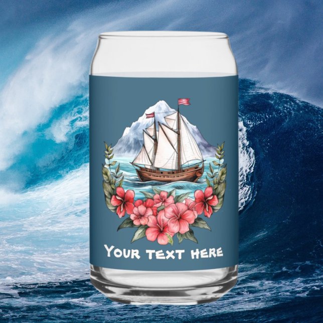 Niedliches Hawaiianisches Sailboat fügt Textstrand Dosenglas (Von Creator hochgeladen)