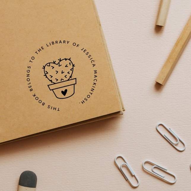 Niedliches Heart Individuelle Name Library Book Gummistempel (Von Creator hochgeladen)