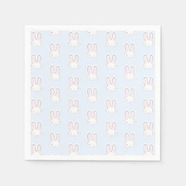 Niedliches hellblaues Kaninchen mit modernem Muste Serviette