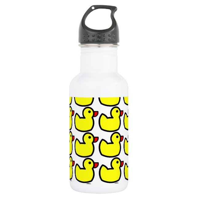 Niedliches helles gelbes Ducky Gummimuster Trinkflasche (Vorderseite)