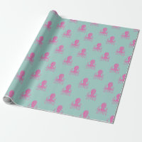 Niedliches, helles Rosa und Aqua Blue Octopus Must