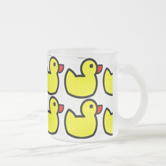 Niedliches, hellgelbes Gummi Ducky Pattern Mattglastasse (Rechts)