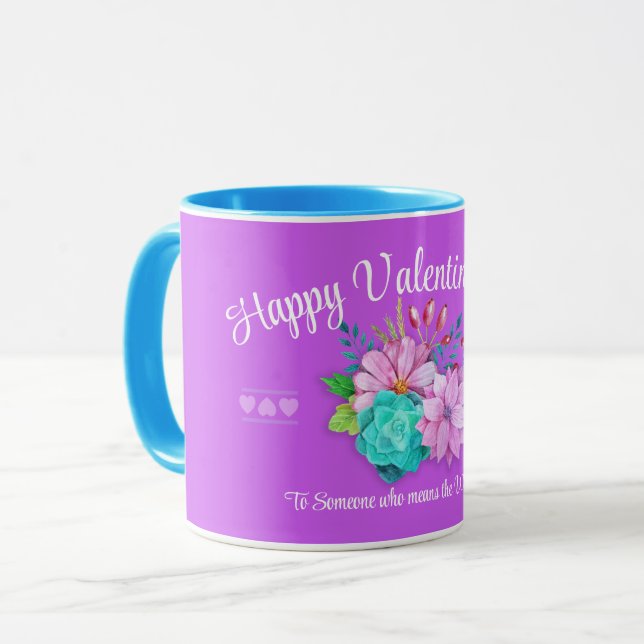 niedliches, hellrosa Valentin Tasse (Vorderseite Links)