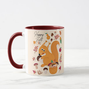 Niedliches Herbsthörnchen mit benutzerdefiniertem Tasse