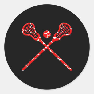 Niedliches Herz am Valentinstag Lacrosse Lover Spo Runder Aufkleber