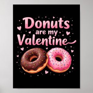Niedliches Herz Donut mit rosa Zuckerguss Donuts s Poster
