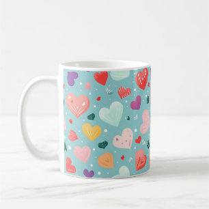 Niedliches Herz-Farbmuster Kaffeetasse