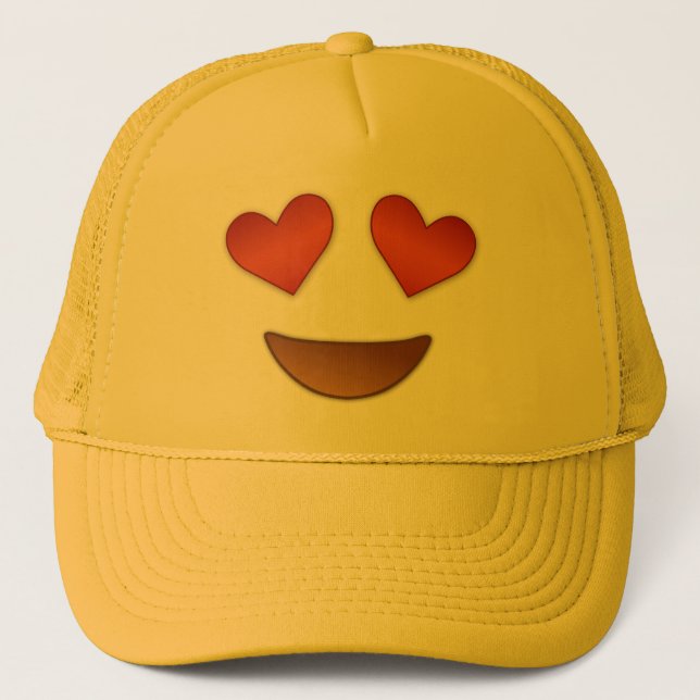 Niedliches Herz für Augen emoji Truckerkappe (Vorderseite)