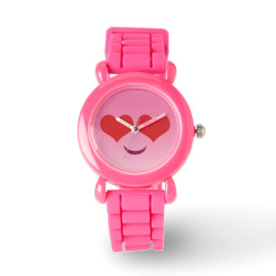 Niedliches Herz für Augen Pink Emoji Armbanduhr