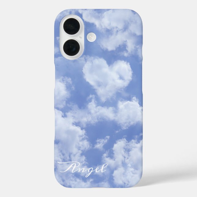 Niedliches Herz gestreift Wolke in blauem Himmel f Case-Mate iPhone Hülle (Rückseite)