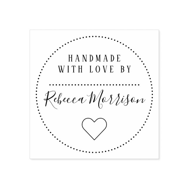 Niedliches Herz | Individuelle Name-Script mit Lie Gummistempel (Prägung)