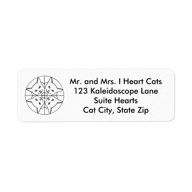Niedliches Herz Kaleidoskop Katzen Adressetiketten (Vorne)