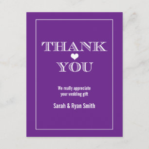Niedliches Herz-lila Hochzeit danken Ihnen Karten