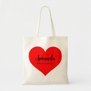 Niedliches Herz Minimal Bridesmaid Tote Bag Tragetasche