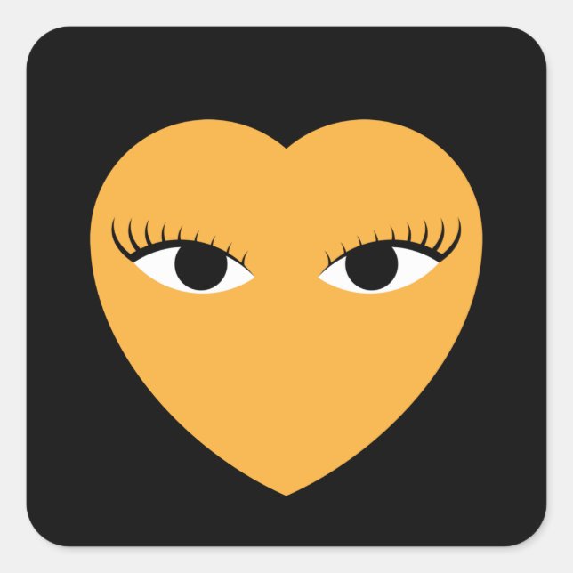 Niedliches Herz mit Eyes rund Aufkleber (Vorderseite)