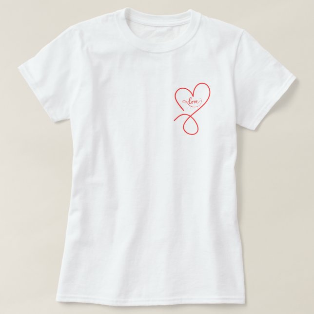 Niedliches Herz mit Liebe Valentin T - Shirt (Design vorne)