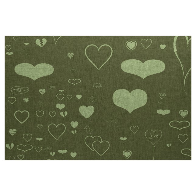 Niedliches Herz Modern Moss Green Stoff (Yard (91,4 cm))