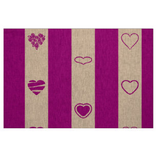 Niedliches Herz Modern Royal Fuchsia Strip Stoff