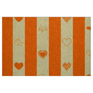 Niedliches Herz Moderner Orange Streifen Stoff