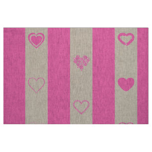 Niedliches Herz Moderner rosa Streifen Stoff