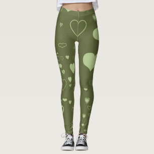 Niedliches Herz Modernes Grün Leggings