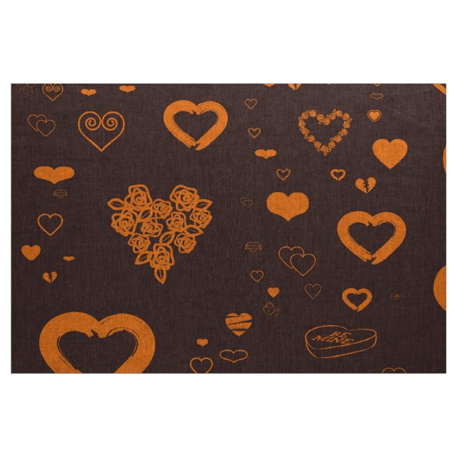 Niedliches Herz Modernes Orange Stoff (Yard (91,4 cm))