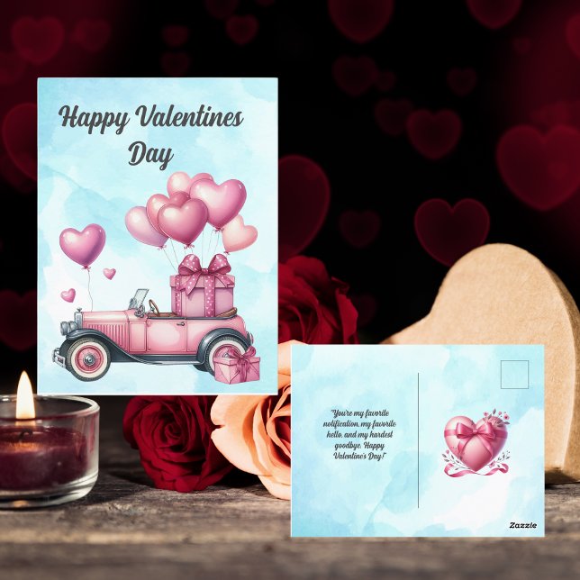 Niedliches Herz Pink Valentine Postkarte (Von Creator hochgeladen)