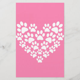 Niedliches Herz rosa Farbe drucken Briefpapier