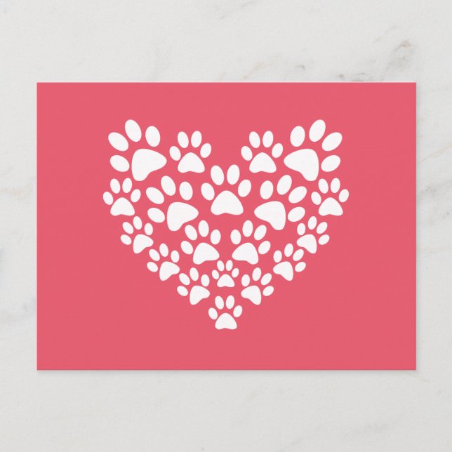 Niedliches Herz rosa Farbe drucken Postkarte (Vorderseite)