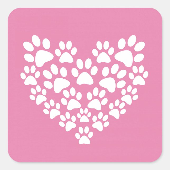 Niedliches Herz rosa Farbe drucken Quadratischer Aufkleber (Vorderseite)