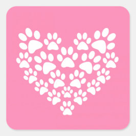 Niedliches Herz rosa Farbe drucken Quadratischer Aufkleber