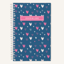 Niedliches Herz Stift Doodle Muster Sweet Liebe Bl Notizbuch