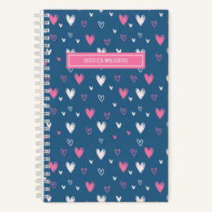 Niedliches Herz Stift Doodle Muster Sweet Liebe Bl Notizbuch