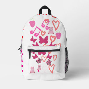 Niedliches Herz und Schmetterlinge Rosa Rucksack m