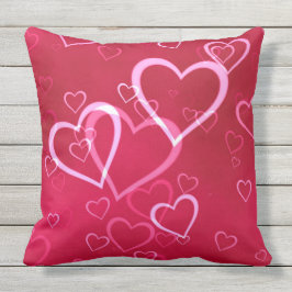 Niedliches Herz Valentinstag Rosa Rot Kissen Für Draußen