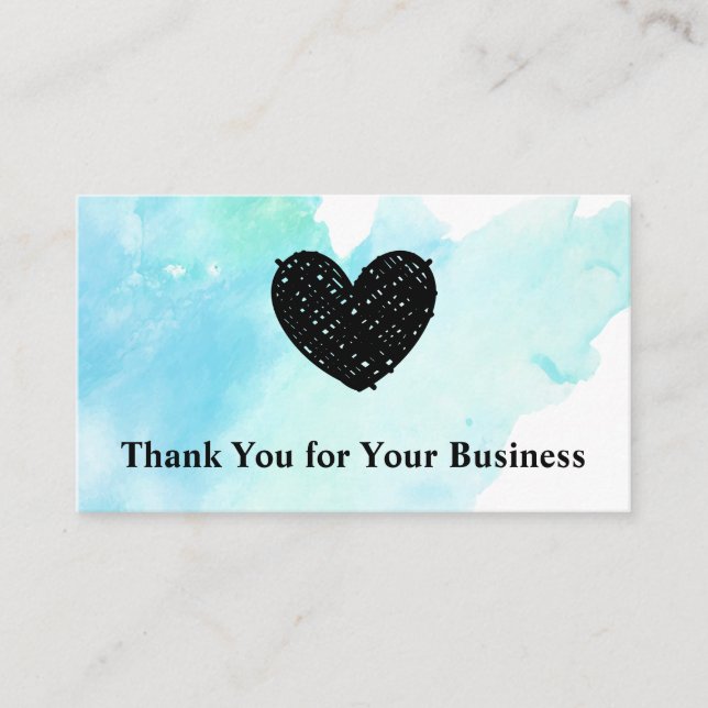 Niedliches Herz | Wasserfarbe | Ty Card Visitenkarte (Vorderseite)