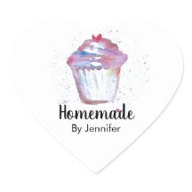 Niedliches Herz Watercolor Cupcake hausgemacht