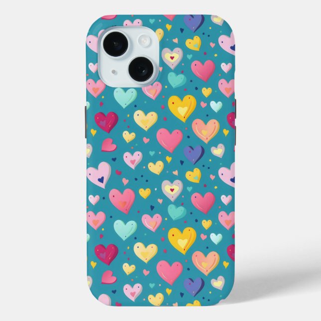 Niedliches Herzmuster Case-Mate iPhone Hülle (Rückseite)
