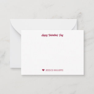 Niedliches Herzmuster Cupid Bow Arrow Valentinstag Mitteilungskarte