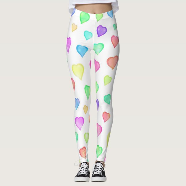 Niedliches Herzmuster Leggings (Vorderseite)