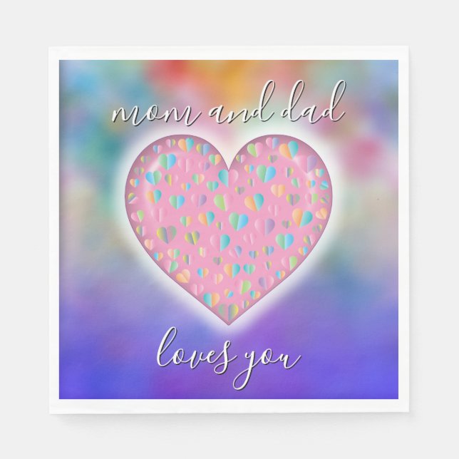 Niedliches Herzmuster Napkins Serviette (Vorderseite)