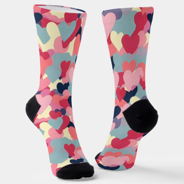 Niedliches Herzmuster Socken (Gewinkelt)